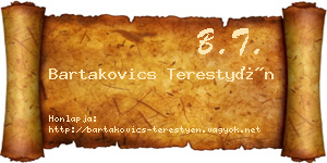 Bartakovics Terestyén névjegykártya